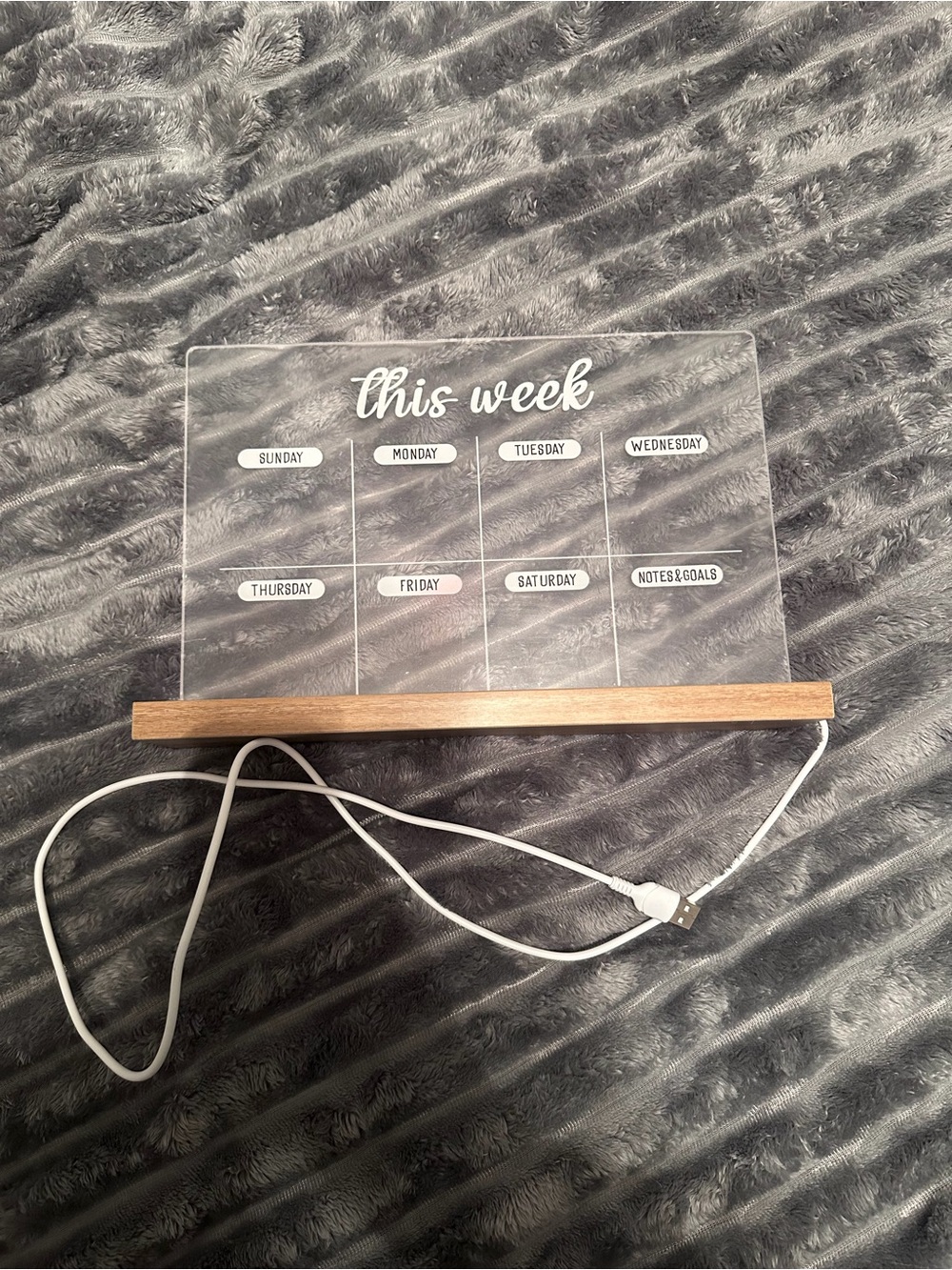 Acrylic Weekly Planner with Wooden Base